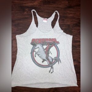 Marvel Gray Deadpool Unicorn Tank Top
